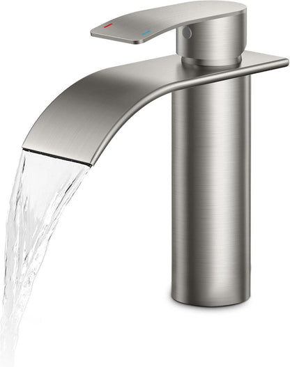 Wasserfall Einlochmontage Einhand-Waschtischarmatur Edelstahl