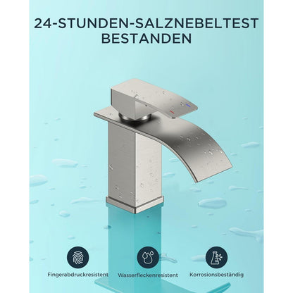 Wasserhahn Bad Wasserfall Einhandmischer Gebürstet Nickel