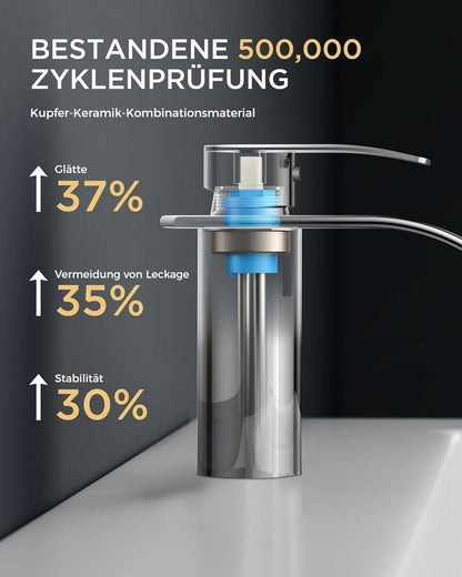 FORIOUS Wasserhahn Bad Edelstahl mit Wasserfall Auslaufhöhe 80MM
