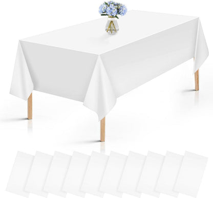 10er Pack Einweg Tischdecke Weiß Wasserdicht 137x274cm für Party