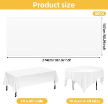 10 Stück Einweg Tischdecke Weiß 137x274 cm für Party
