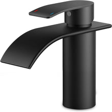 Moderne Matt-schwarz Wasserfall Waschbeckenarmatur 80MM