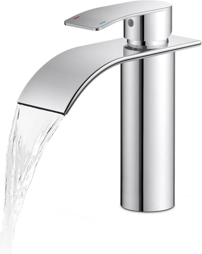 Wasserfall Badezimmerarmatur Auslaufhöhe 110mm Chromreibungsfest