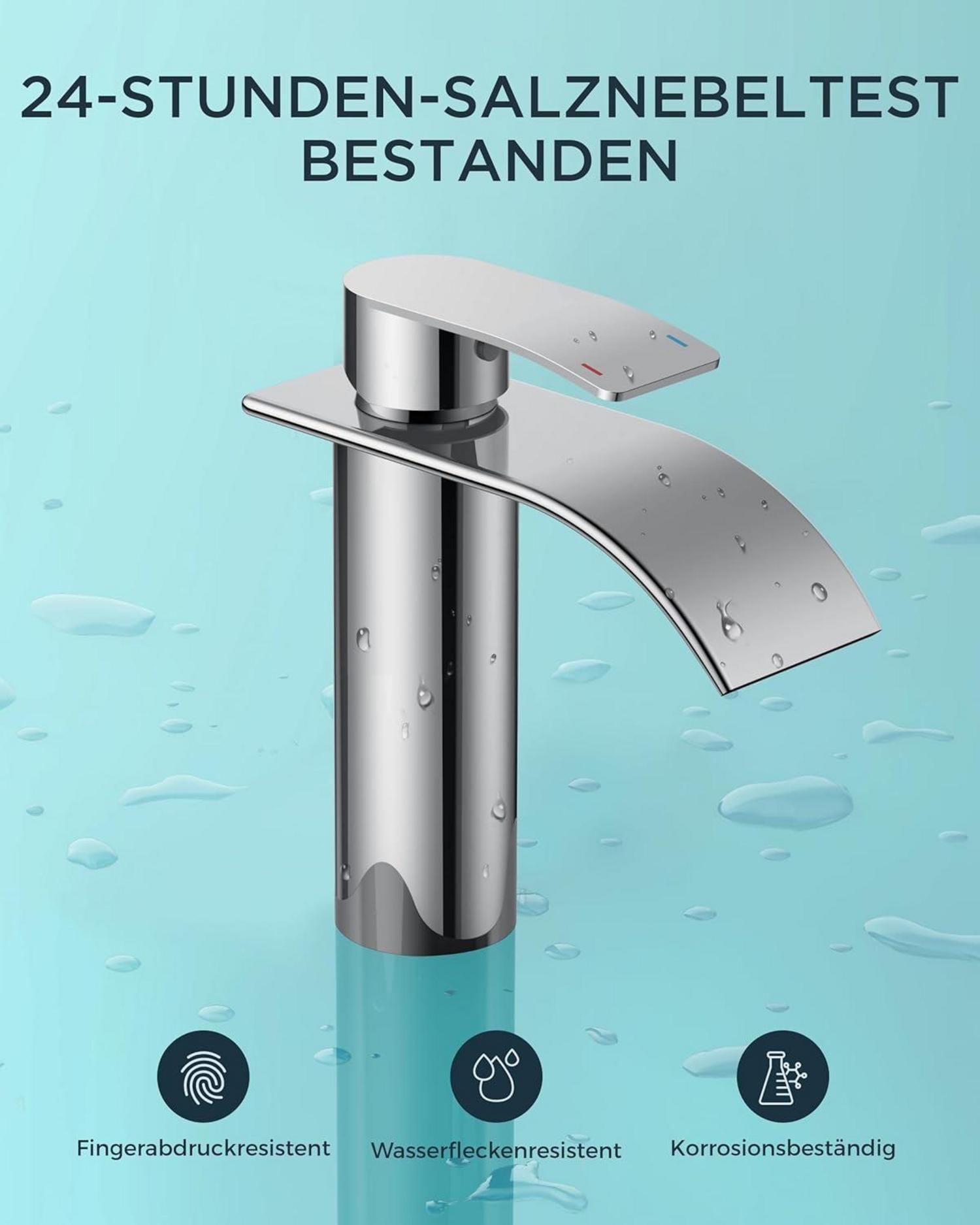 Wasserfall Badezimmerarmatur Einhand Waschtisch 110mm Auslaufhöhe