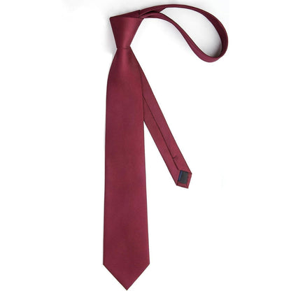 Herren Krawatten Set mit Einstecktuch & Manschettenknöpfen – Seide Paisley Burgund
