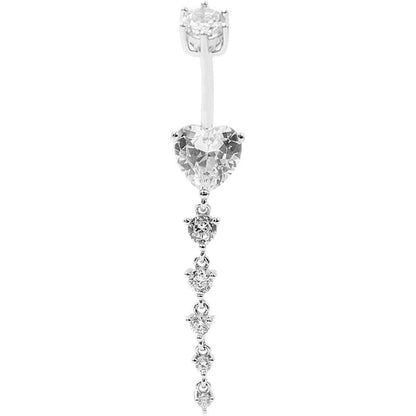 925 Sterling Silber Bauchnabelpiercing 10mm Zirkonia Damen