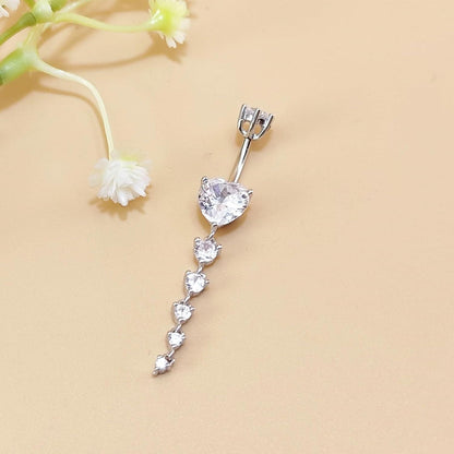 925 Sterling Silber Bauchnabelpiercing 10mm Zirkonia Damen