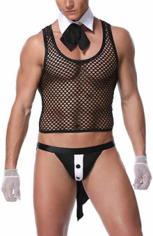 Erotisches Männer Kellner Barkeeper Kostüm Set mit Ouvert Unterwäsche