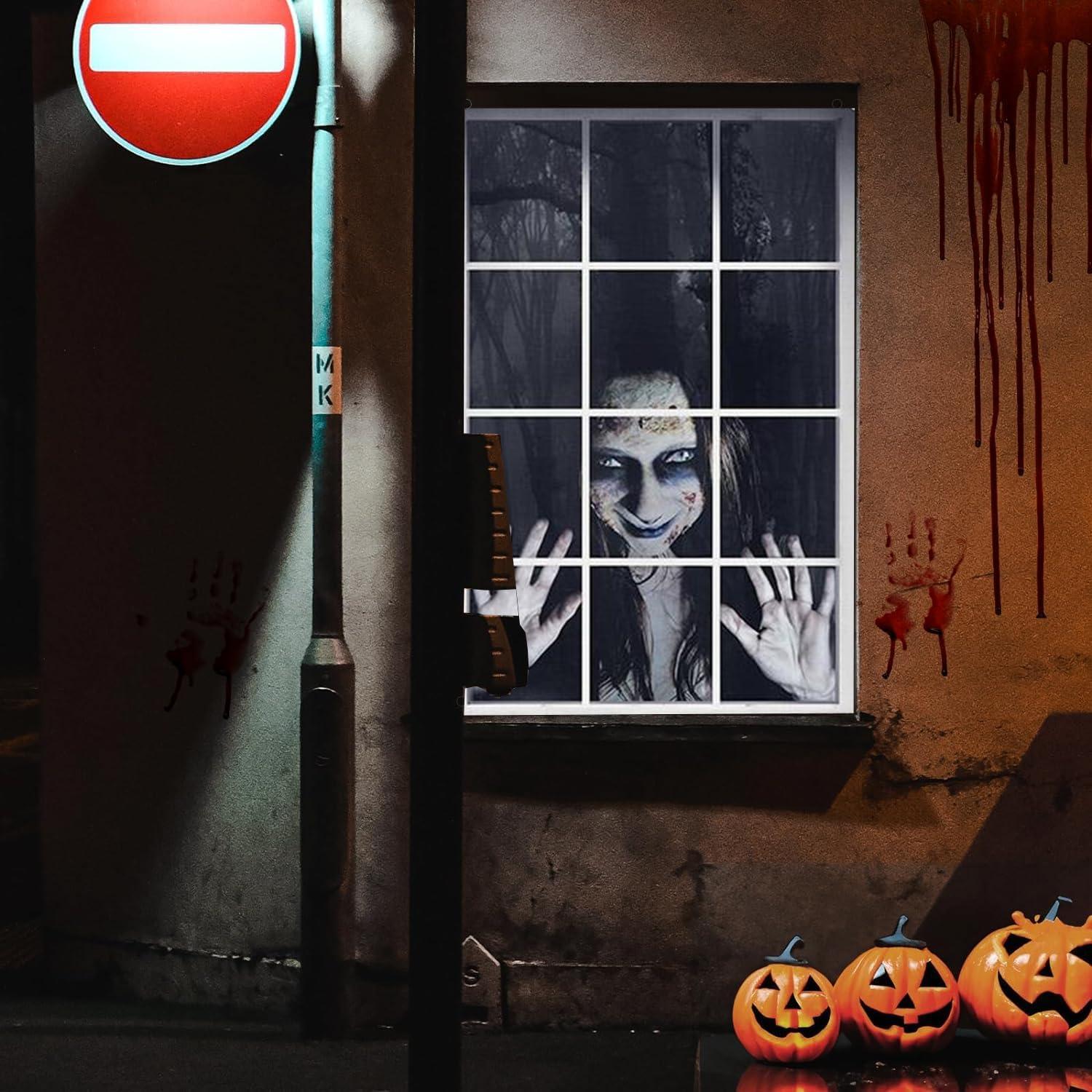 Halloween Geister Fensterdeko Gruselig Horror Party Deko 80x120cm