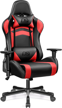 Ergonomischer Gaming Stuhl Schwarzrot mit Kopfstütze