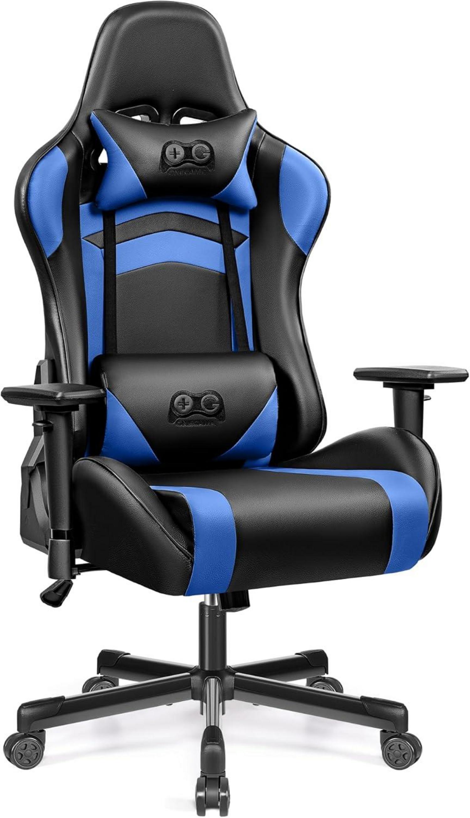 OneGame Ergonomischer Racing Gamer Stuhl Schwarzblau