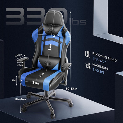 OneGame Ergonomischer Racing Gamer Stuhl Schwarzblau