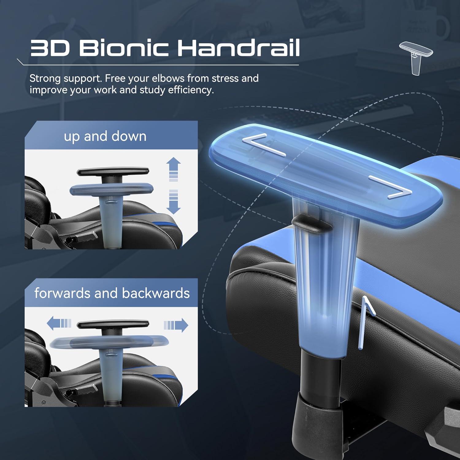 OneGame Gaming Stuhl Ergonomisch Höhenverstellbar Racing Style Schwarzblau