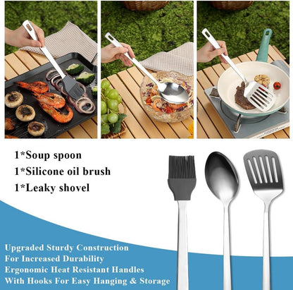 Kyraton Camping Kochgeschirr Set 15-teilig aus Edelstahl