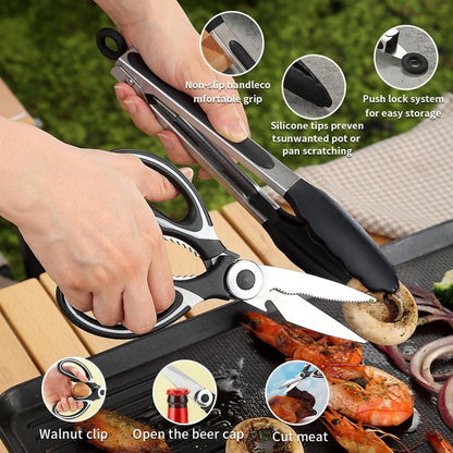 Camping Kochgeschirr Set 15-tlg. Edelstahl für Outdoor Cooking