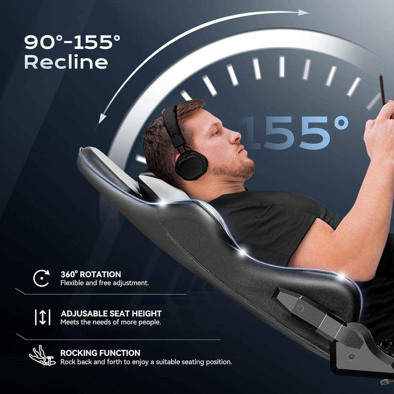 OneGame Gaming Stuhl Schwarzweiß Ergonomisch höhenverstellbar