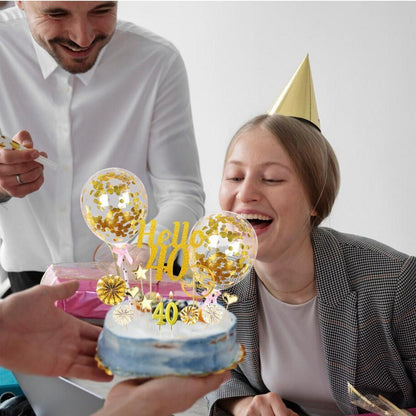 Tortendeko 40 Geburtstag Frau Mann Glitzer Cake Topper 40 Gold