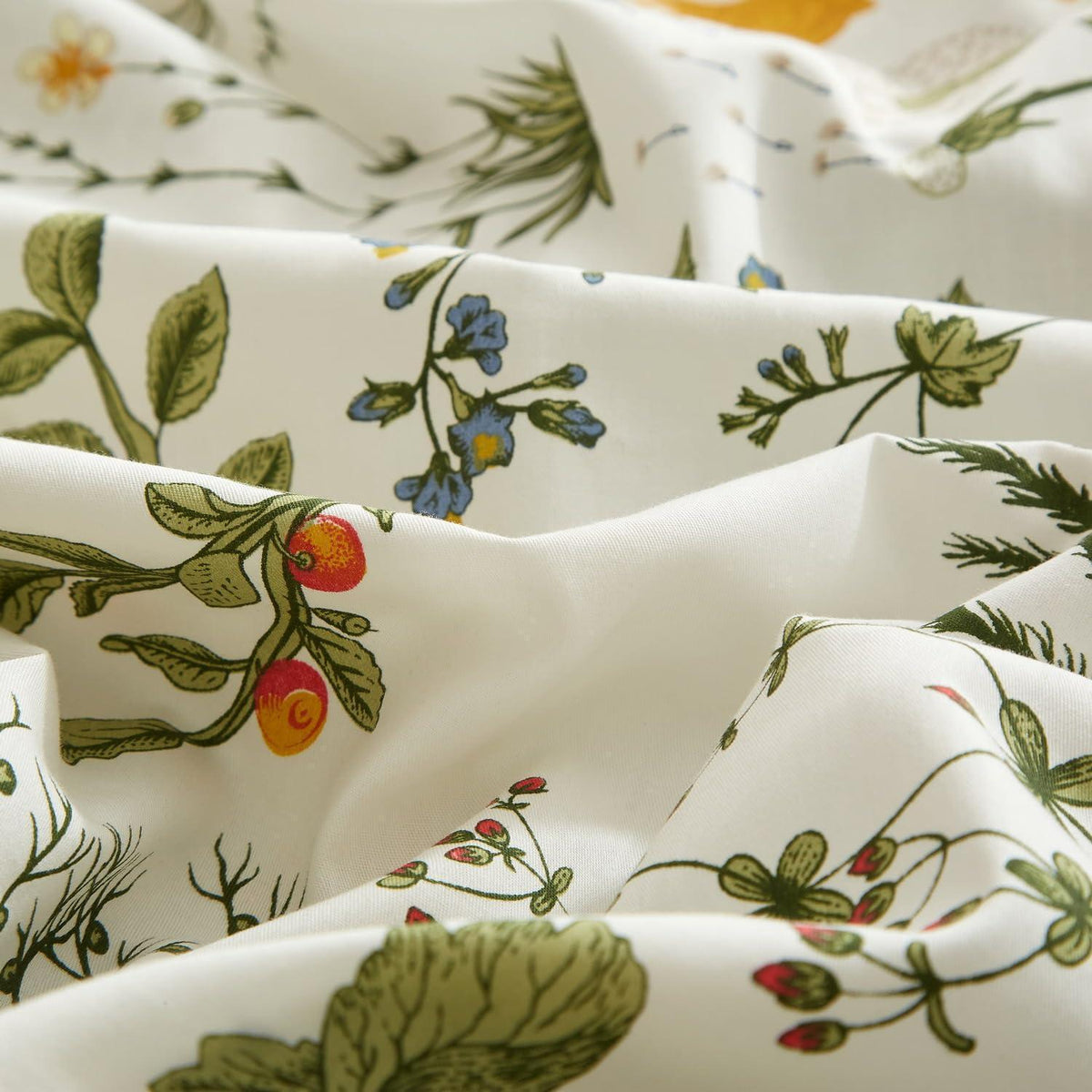 4TLG Bettwäsche-Set 135x200 cm, Grün-Weiß Blumenmuster