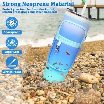 Wasserflaschen-Tragetasche mit Handyfach & verstellbarem Riemen in