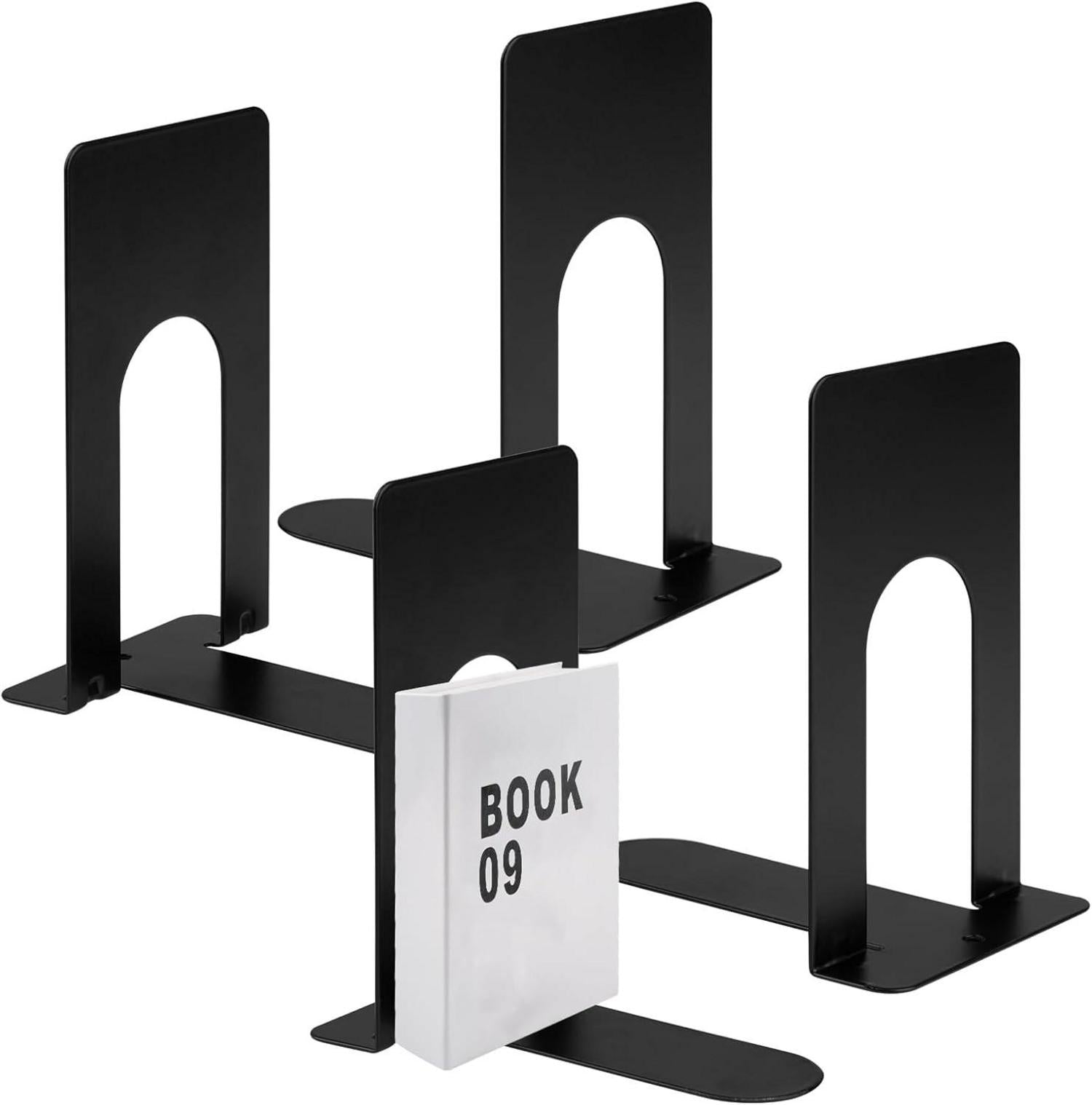 Metall Buchstütze Schwarz 80x70x130mm Bücherhalter DVD Magazine 4er