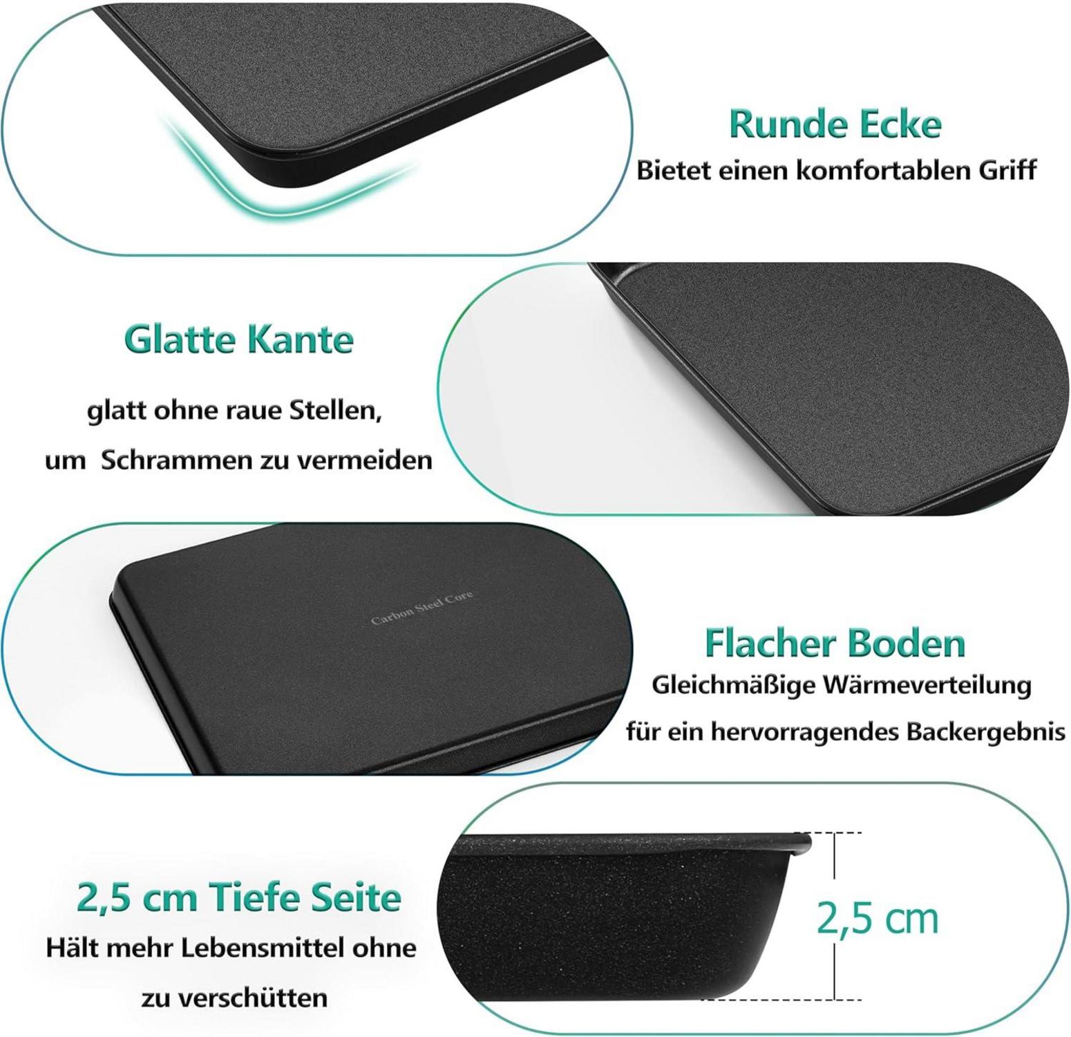 Rechteckiges Ofenblech mit Antihaftbeschichtung 31,5 x 24,3 x 2,5 cm
