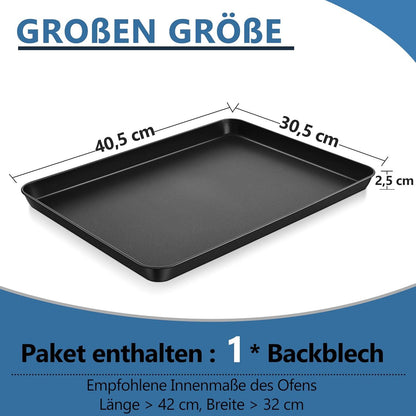 TEAMFAR Großes Backblech Karbonstahl 40,5x30,5x2,5cm