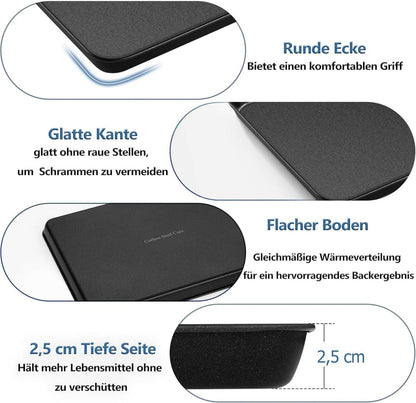 Großes Rechteckiges Backblech mit Antihaftbeschichtung 40,5 x 30,5 x