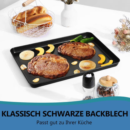 Rechteckiges Backblech Karbonstahl Antihaftbeschichtet 40,5x30,5x2,5cm