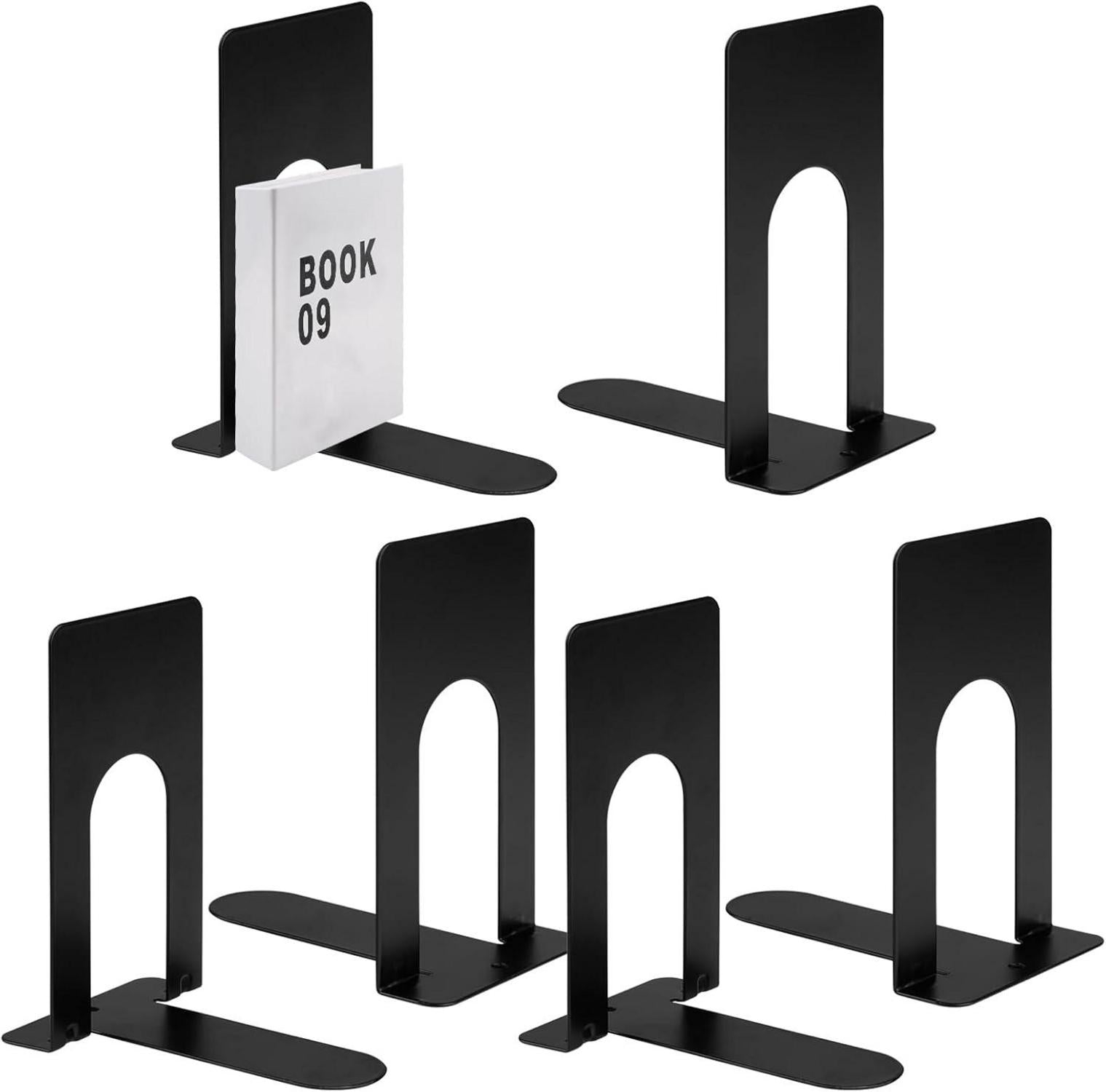 Metall Buchstütze Schwarz 80x70x130mm für Bücher DVDs Magazine