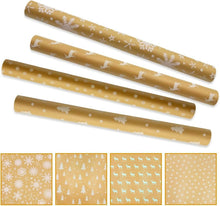 Recyceltes Weihnachtsgeschenkpapier 4 Rollen 43cm x 3m