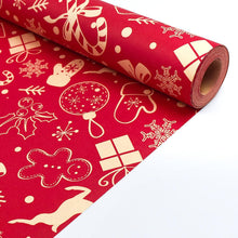 Weihnachtsgeschenkpapierrolle 43 cm x 15 m recycelbar Kraftpapier rot