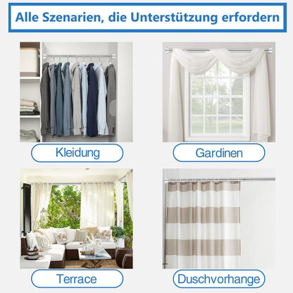 Teleskop Duschvorhangstange ausziehbarer Gardinenstange 75-134CM Silber
