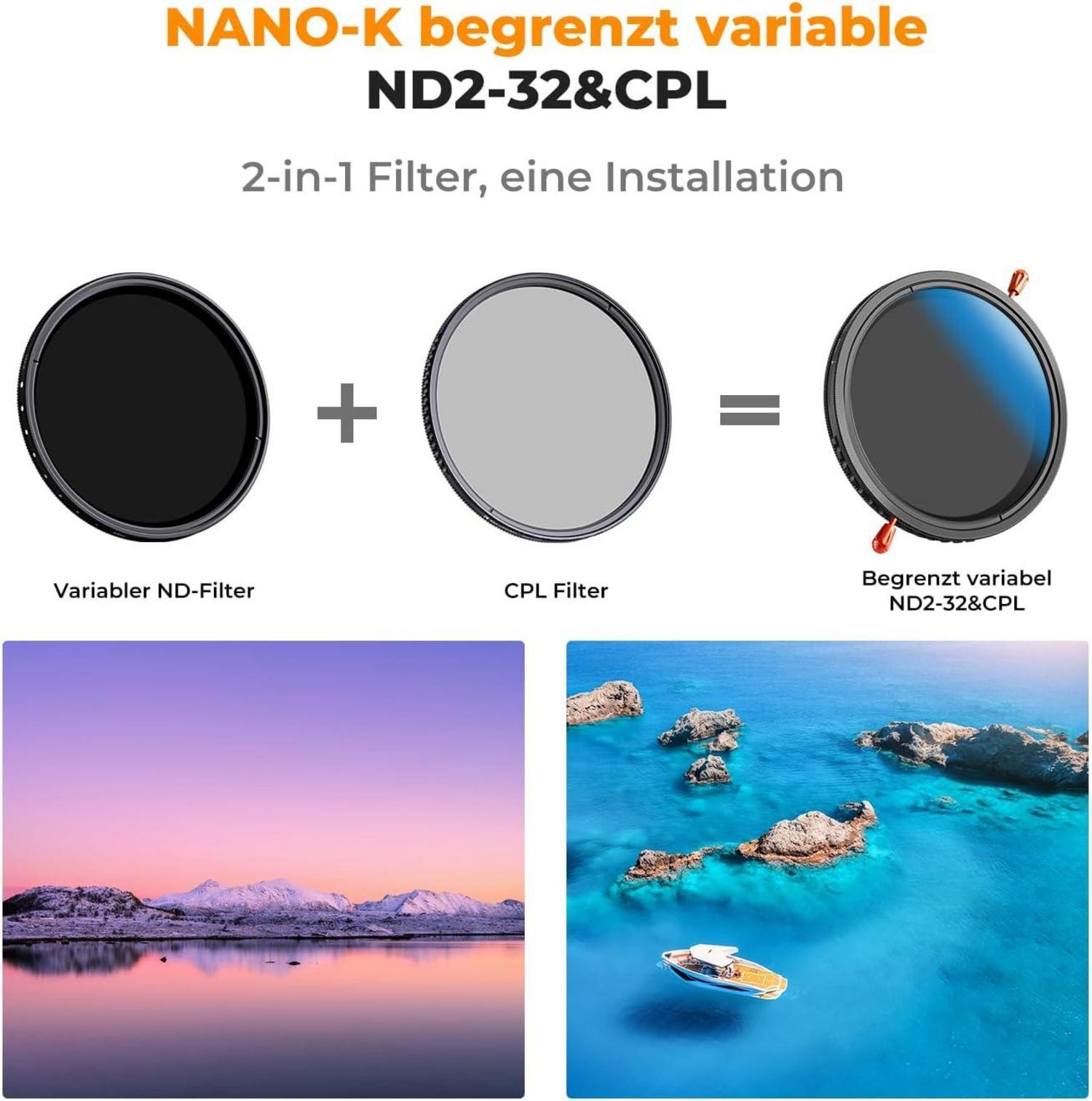 ND Filter 43mm CPL & ND2-ND32 2-in-1 multifunktionaler