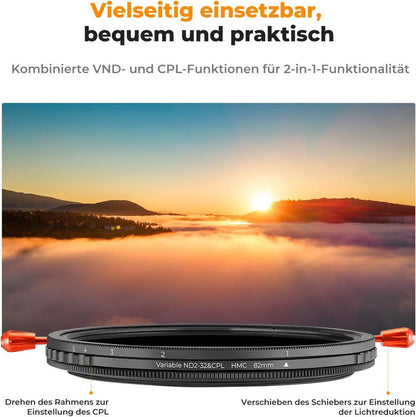 43mm ND Filter CPL ND2-ND32 Multifunktionaler Grau- und Polfilter