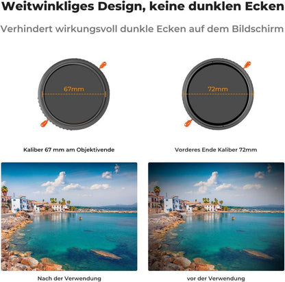 43mm Nano-K Serie ND Filter CPL&ND2-ND32 2 in 1 Graufilter und Polfilter