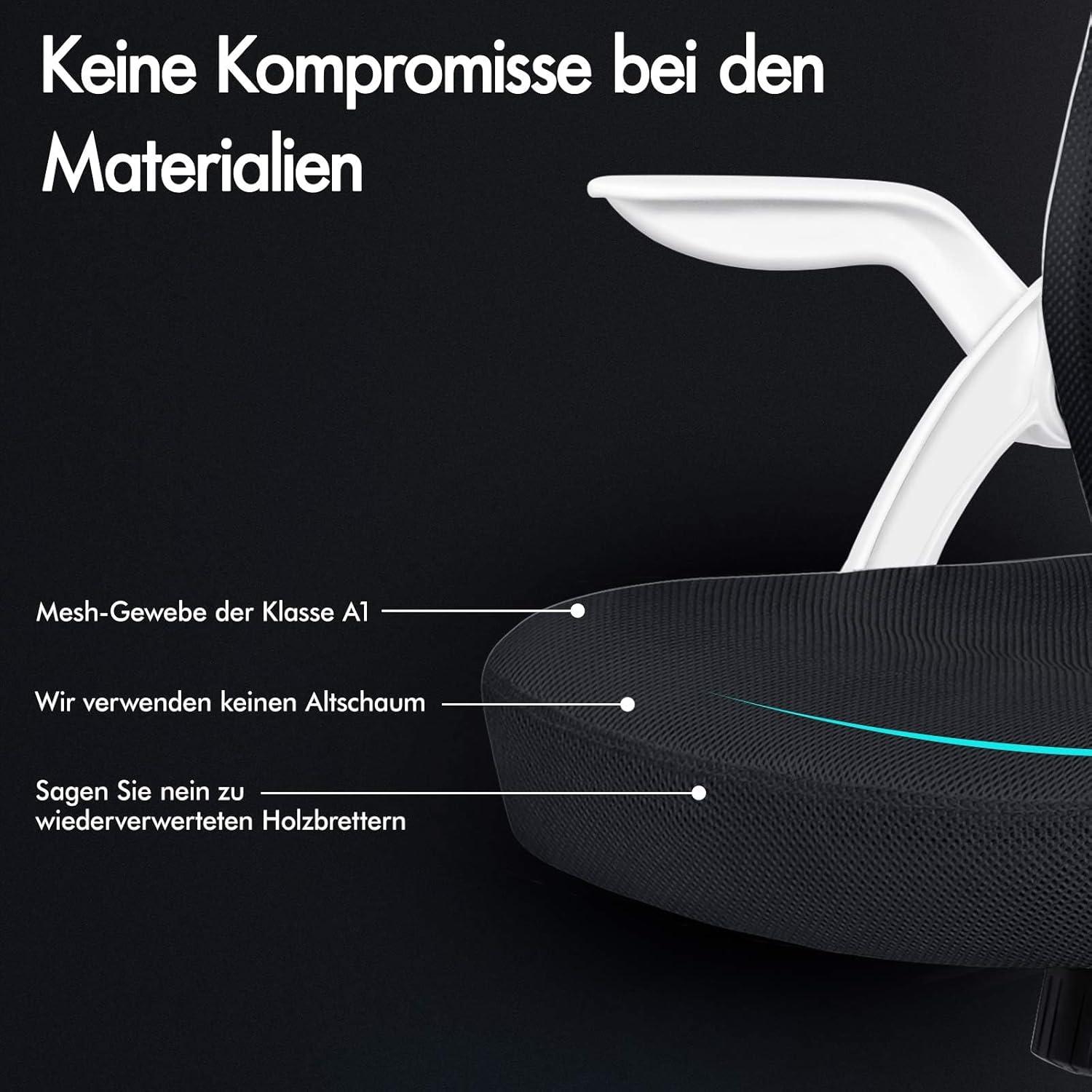 ALFORDSON Ergonomischer Bürostuhl mit Lordosenstütze, neigbar, Armlehne