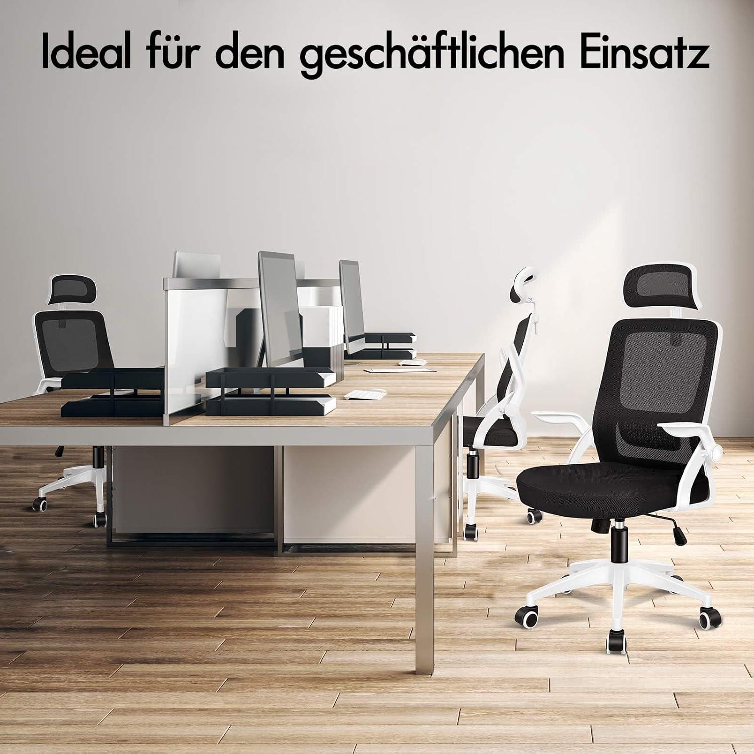 Ergonomischer Bürostuhl Lordosenstütze neigbar Armlehne
