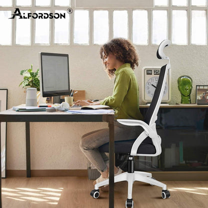 ALFORDSON Ergonomischer Bürostuhl mit Lordosenstütze, neigbar, Armlehne