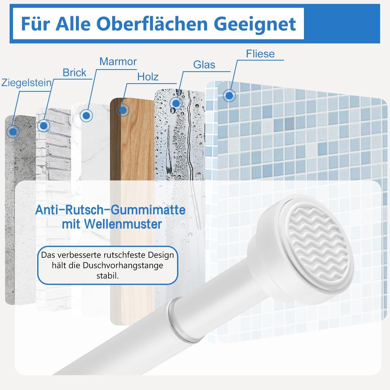 Verstellbare Duschvorhangstange Ausziehbar Teleskopstange