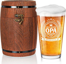 Opa-Bierglas in Fassbox mit bleifreiem Kristallglas - 480 ml