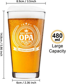 Opa-Geschenk: Hochwertiges Bierglas in Fassbox 480 ml