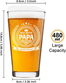 Papa-Bierglas in Fassbox 480 ml - Bleifreies