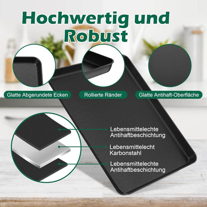 Homikit Backblech Abkühlgitter Rechteckig Karbonstahl Kuchenblech