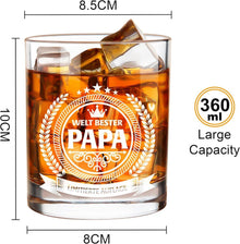 Holzkiste Papa Whiskeyglas 360 ml - Geburtstagsgeschenke von