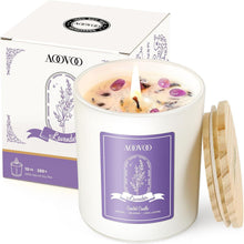 Aromatherapie Lavendel Duftkerze mit Kristallen & Trockenblumen, 280g