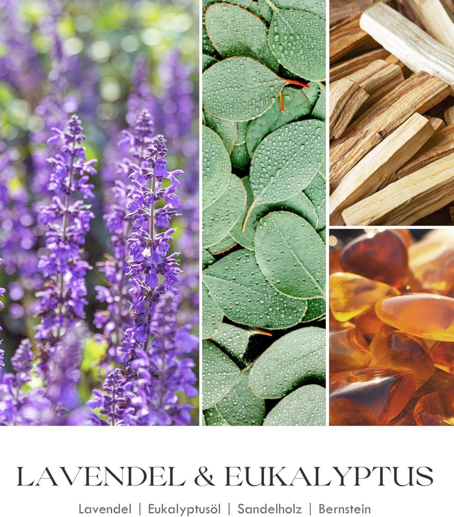 Handgemachte Aromatherapie Duftkerze Lavendel 280g - Mit Kristallen