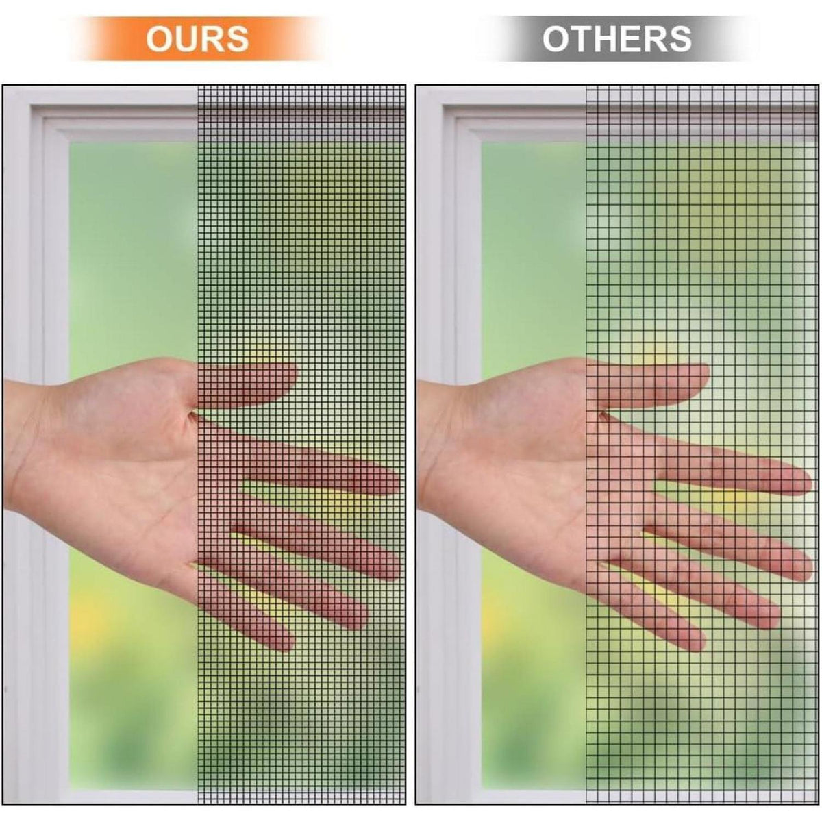 Fliegengitter Fenster 250x120cm, Schneidbar & Klettverschluss
