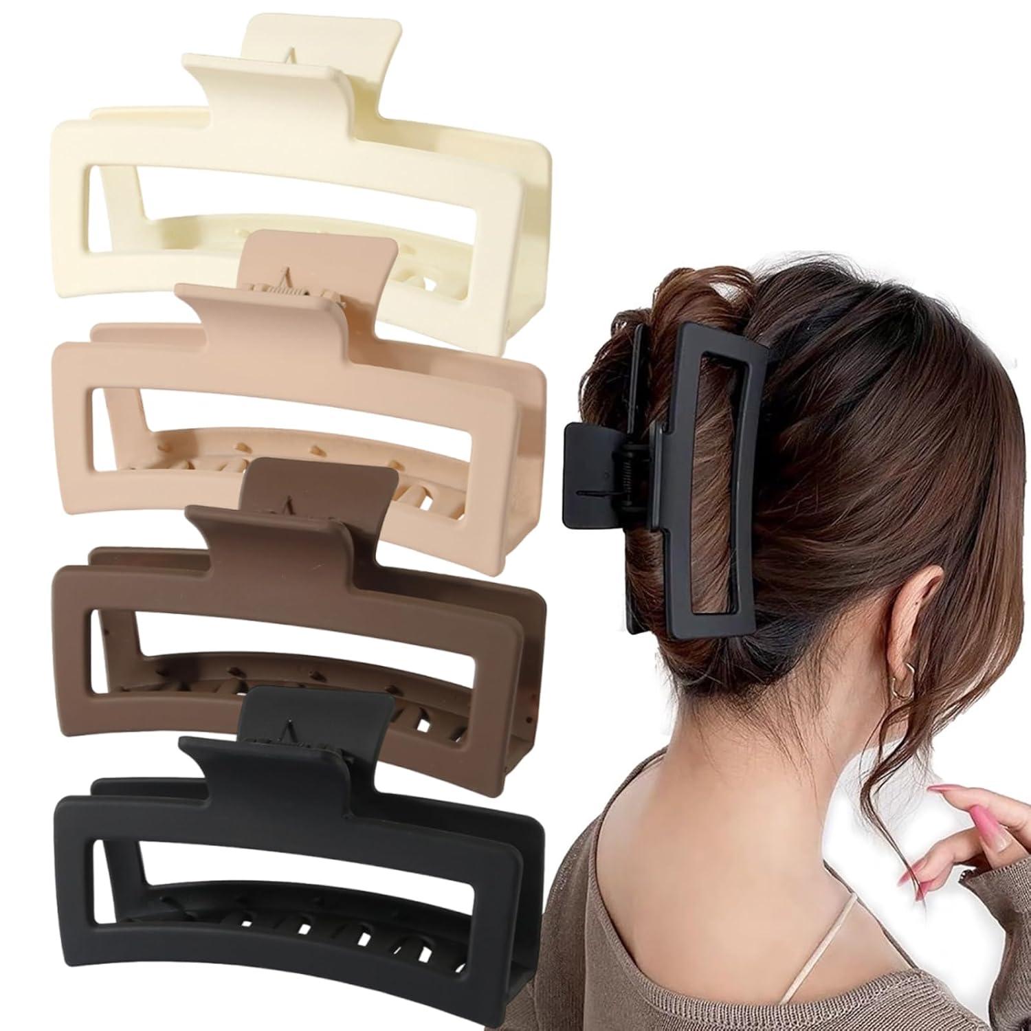 Haarklammern Set 4 Stück Jumbo 13cm XL für Dickes Lockiges Haar