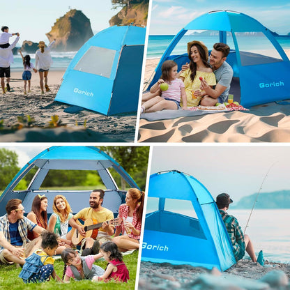 Gorich Strandzelt UPF 50+ Sonnenschutz für 3 Personen Blau