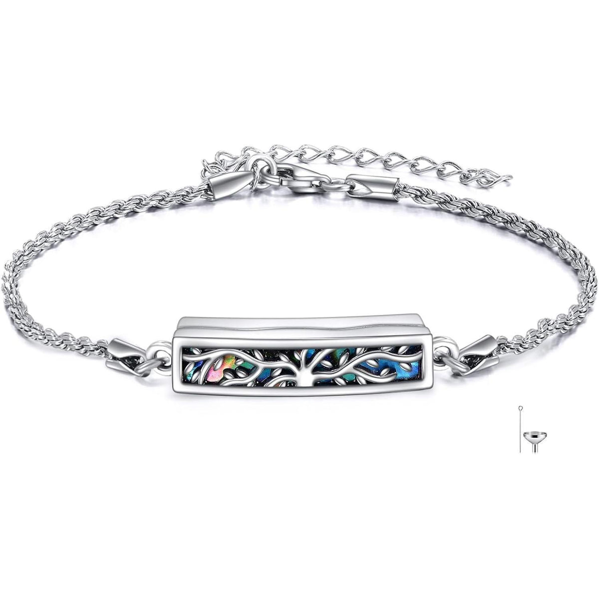 Urnenarmband Lebensbaum Sterling Silber Kremationsschmuck für Damen